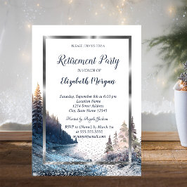 シルバーフレーム紙吹雪景観退職金 招待状