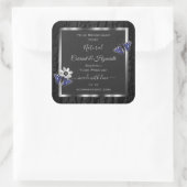 シルバーフレーム製品ラベル付きブラックツリー樹皮 スクエアシール (バッグ)