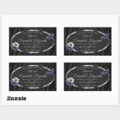 シルバーフレーム製品ラベル付きブラックツリー樹皮 長方形シール (シート)