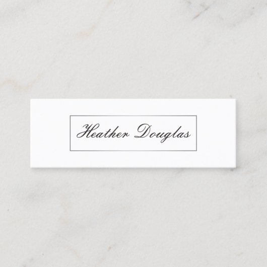 シルバーフレーム/カード型タイポグラフィ スキニー名刺 (正面)