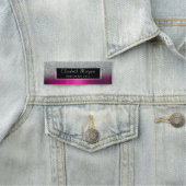 シルバーフレーム、グリッターグラデーションパープルメタリック 名札 (インサイチュ)