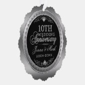 シルバーフレーム&ハート結婚10周年 オーナメントカード (右)