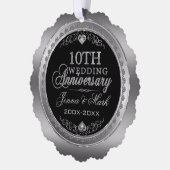 シルバーフレーム&ハート結婚10周年 オーナメントカード (左)