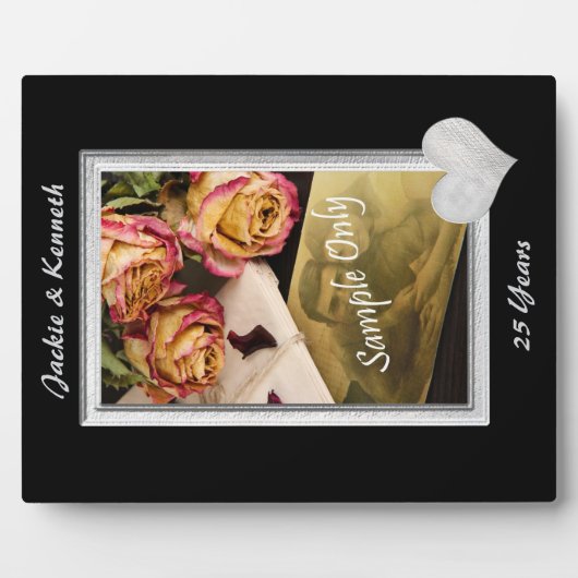 シルバーフレ結婚ーム記念日テンプレート フォトプラーク (正面)