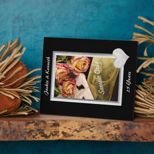 シルバーフレ結婚ーム記念日テンプレート フォトプラーク (側面)