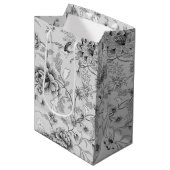 シルバーフローラとハミングバード ミディアムペーパーバッグ (正面アングル)