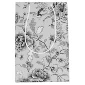 シルバーフローラとハミングバード ミディアムペーパーバッグ (正面)