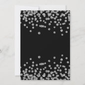 シルバーフローラと紙吹雪80thバースデーパーティブラック 招待状 (裏面)