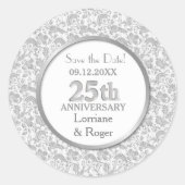 シルバーフローラエレガンス結婚25周年記念 ラウンドシール (正面)