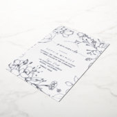 シルバーフローラエレガントキンセアニェラパーティーシルバー 箔招待状 (回転した状態)