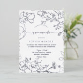 シルバーフローラエレガントキンセアニェラパーティーシルバー 箔招待状 (立ち正面)