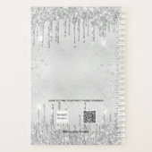 シルバーフローラグリッター赤面ピンクの名前geo 2025 プランナー手帳 (裏面)