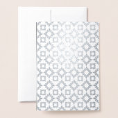 シルバーフローラグレー写真ムスリム結婚ズ 箔カード (裏面封筒付き)