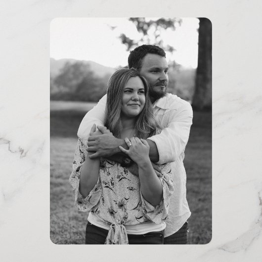 シルバーフローラダスティブルー結婚ズフォイル招待状 箔招待状 (裏面)