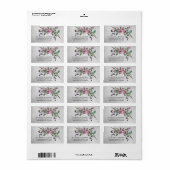 シルバーフローラパープルバラ結婚ズ住所 シール (フルシート)