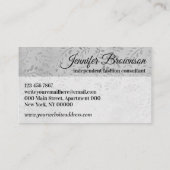 シルバーフローラファッションドレスハンガー 名刺 (裏面)