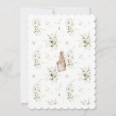 シルバーフローラベビーバニーベビーシャワー 招待状 (裏面)