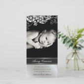 シルバーフローラペイズリーベビーガール誕生のお知らせ 案内状 (スタンド正面)