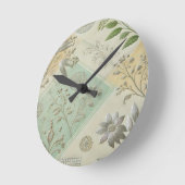 シルバーフローラモチーフデザイン ラウンド壁時計 (傾斜)