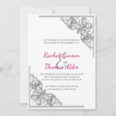 シルバーフローラルフレームウェディング 招待状 (正面)