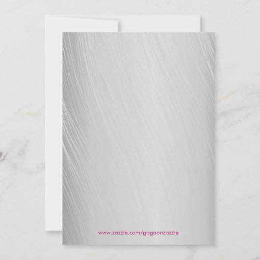 シルバーフローラルフレームウェディング 招待状 (裏面)