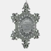 シルバーフローラ結婚ダイヤモンド50周年 スノーフレークピューターオーナメント (左)