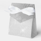 シルバーフローラ結婚レース フェイバーボックス (正面サイド)