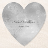 シルバーフローラ結婚レース ペーパーコースター (正面)