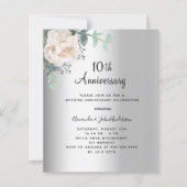 シルバーフローラ結婚10周年の招待状 (正面)