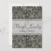 シルバーフローラ&レースセーブ・ザ・デート案内 招待状 (裏面)