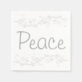 シルバーフローリッシュピースクリスマスパーティー スタンダードカクテルナプキン (正面)