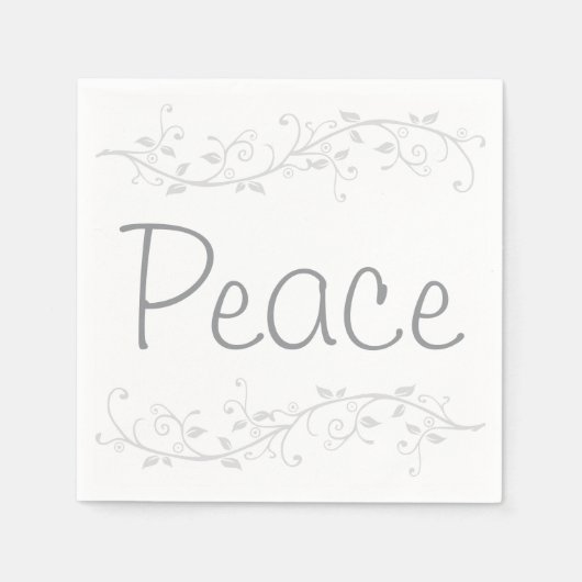 シルバーフローリッシュピースクリスマスパーティー スタンダードカクテルナプキン (正面)