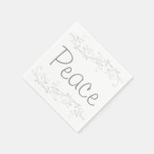 シルバーフローリッシュピースクリスマスパーティー スタンダードカクテルナプキン (角)