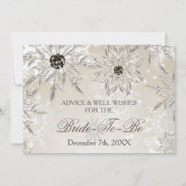 シルバーブライダルシャワーアドバイスとウェルウィッシュカード 招待状