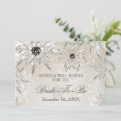 シルバーブライダルシャワーアドバイスとウェルウィッシュカード 招待状 (スタンド正面)