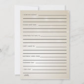 シルバーブライダルシャワーアドバイスとウェルウィッシュカード 招待状 (裏面)