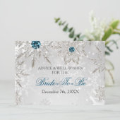 シルバーブライダルシャワーアドバイスとウェルウィッシュカード 招待状 (スタンド正面)