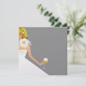 シルバーブライダルシャワーワインの招待 招待状 (スタンド正面)