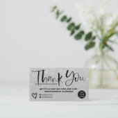 シルバーブラシフォントシックなグレー感謝していの順序 名刺 (スタンド正面)