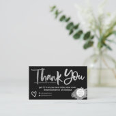 シルバーブラシフォントブラックシック感謝していオーダー 名刺 (スタンド正面)