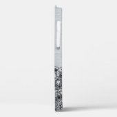 シルバーブラシ仕上げアルミニウムに黒ヴィンテージマンダラ Case-Mate iPhoneケース (裏面 / 左)