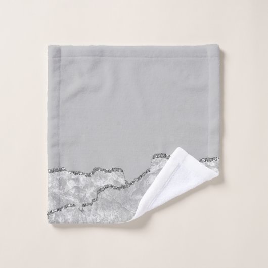 シルバーブラシ仕上げメタルグリッター ウォッシュタオル (ウォッシュタオル)