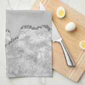 シルバーブラシ仕上げメタルグリッター キッチンタオル (四つ折り)