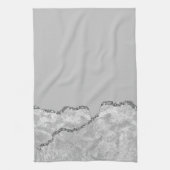 シルバーブラシ仕上げメタルグリッター キッチンタオル (縦)