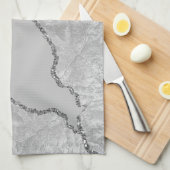 シルバーブラシ仕上げメタルグリッター キッチンタオル (四つ折り)