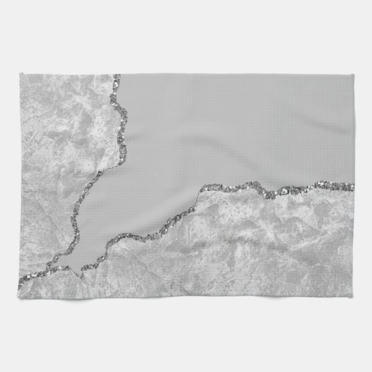 シルバーブラシ仕上げメタルグリッター キッチンタオル (横)