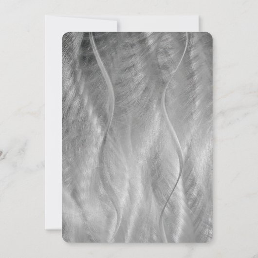 シルバーブラシ仕上げメタル抽象芸術誕生日パーティー 招待状 (裏面)