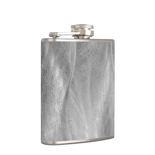 シルバーブラシ仕上げメタル抽象芸術 フラスク (右)