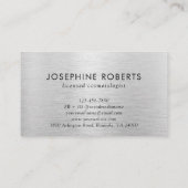 シルバーブラシ仕上げメタル文字Jモノグラムヘアメイクアップ 名刺 (裏面)