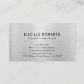 シルバーブラシ仕上げメタル文字Lモノグラムヘアメイクアップ 名刺 (裏面)